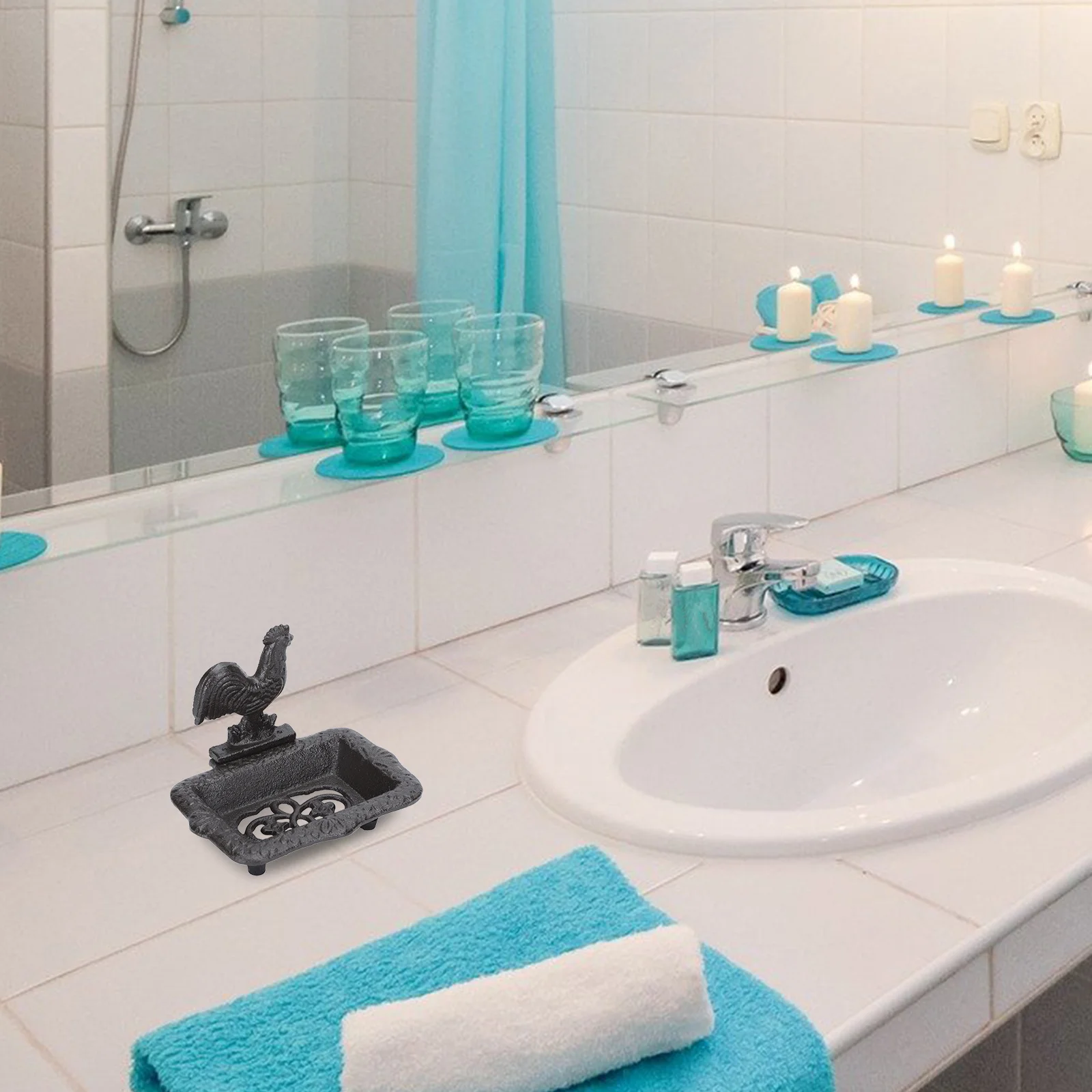 1pc Retro Soap Holder Cast Iron Handmade Decorative Bathroom Storage Box Sturdy Moisture Resistant For Shower Sponge
1pc Retro Soap Holder Cast Iron Handmade Decorative Bathroom Storage Box Sturdy Moisture Resistant For Shower Sponge