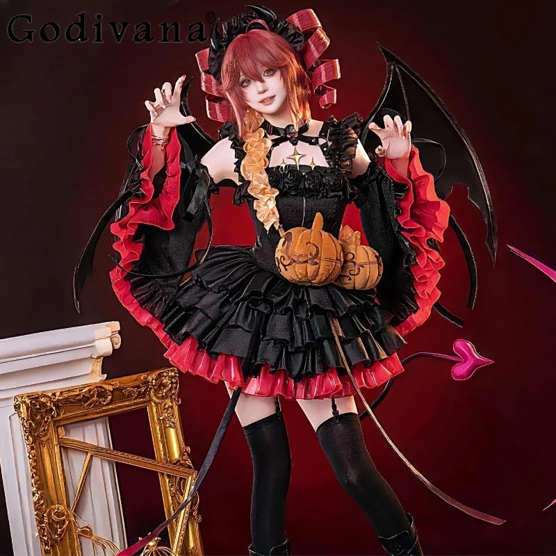 Tetoo Cosplay Costume Women Game Cosplay DokiDoki-R Cute Dress Set Girls Halloween Evil Dress Kasanee Cosplay Dress with Wings
Tetoo Cosplay Costume Women Game Cosplay DokiDoki-R Cute Dress Set Girls Halloween Evil Dress Kasanee Cosplay Dress with Wings