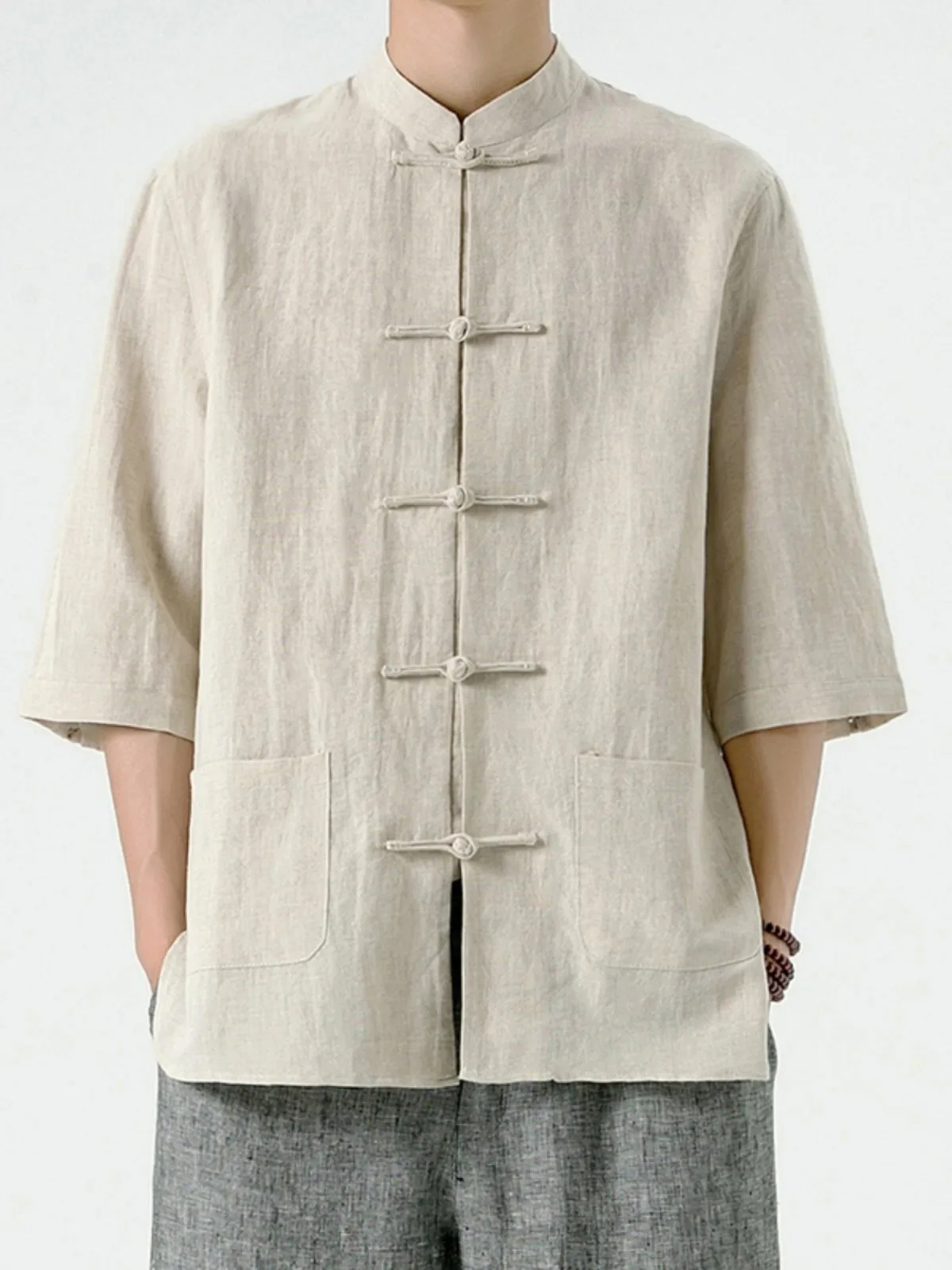 Men's Linen Cotton Shirt Seven-Quarter Sleeve Stand Collar Retro Summer Top Cleanfit Style Inner Wear Pure Color Unisex
Men's Linen Cotton Shirt Seven-Quarter Sleeve Stand Collar Retro Summer Top Cleanfit Style Inner Wear Pure Color Unisex
