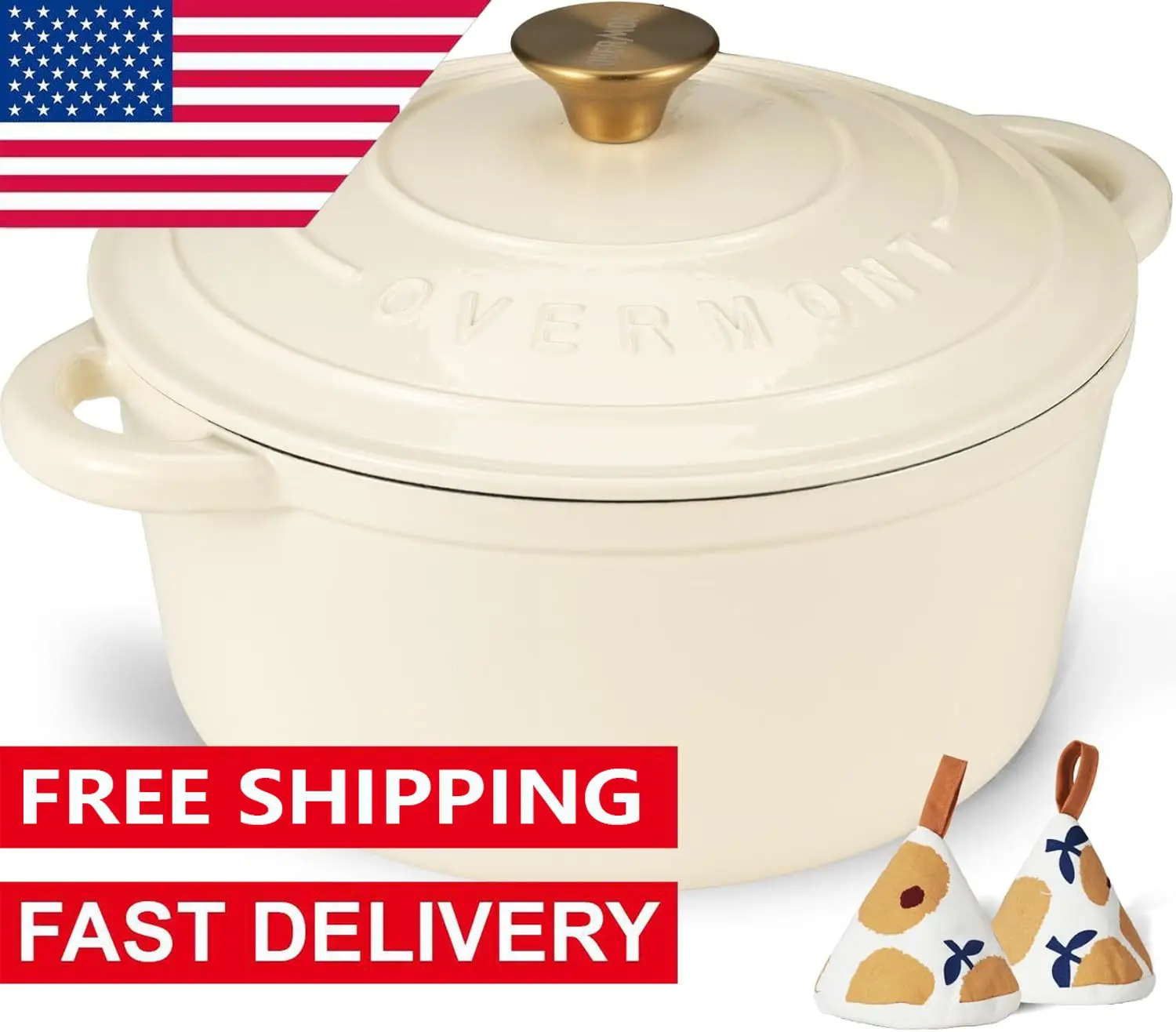 Enameled Cast Iron Dutch Oven - 5.5QT Pot with Lid Cookbook & Cotton Potholders - Heavy-Duty Cookware for Braising, Stews
Enameled Cast Iron Dutch Oven - 5.5QT Pot with Lid Cookbook & Cotton Potholders - Heavy-Duty Cookware for Braising, Stews