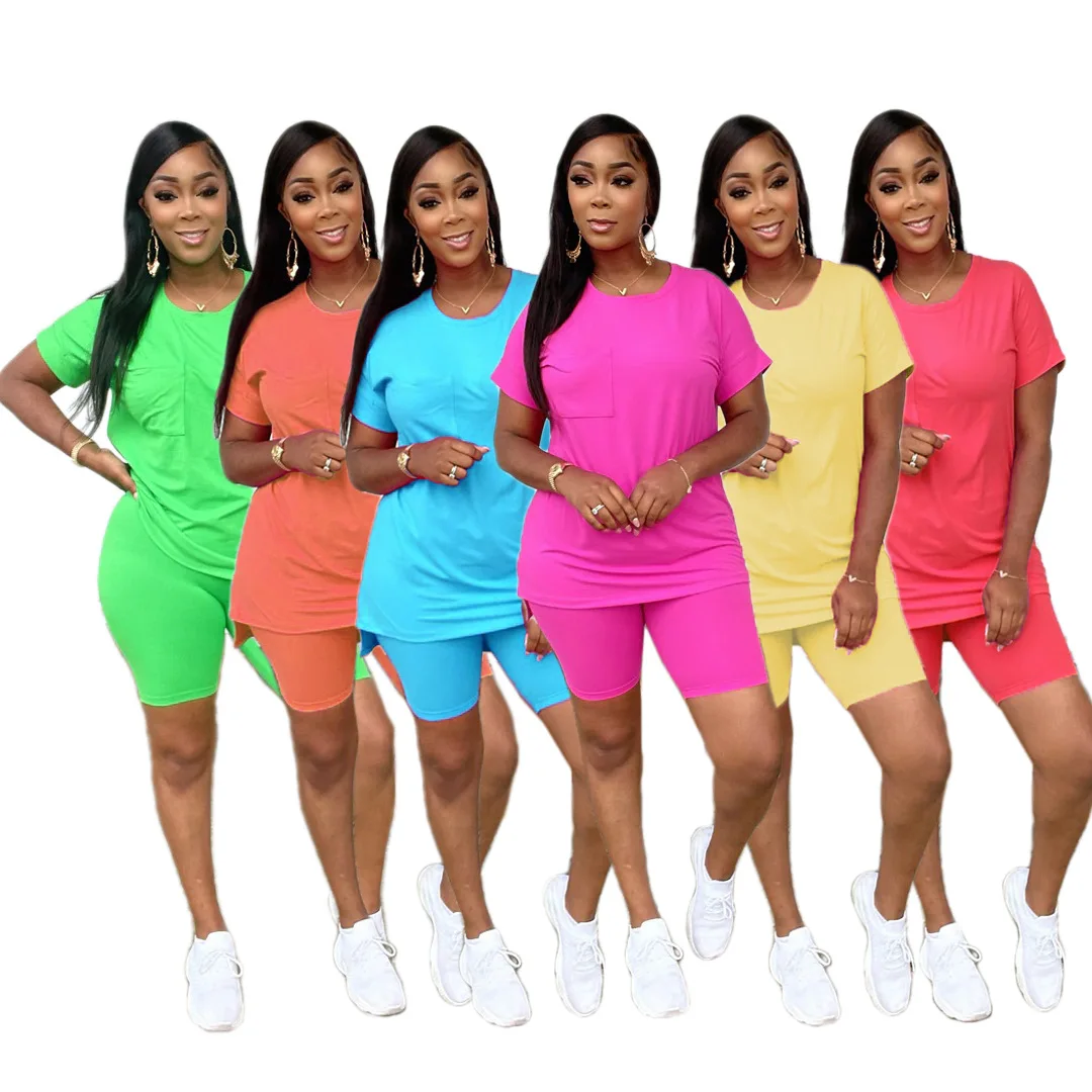 Women Solid Color O Neck Tshirt + Biker Shorts Two Piece Sets Summer Fashion Streetwear Tracksuits 2pcs Outfits
Women Solid Color O Neck Tshirt + Biker Shorts Two Piece Sets Summer Fashion Streetwear Tracksuits 2pcs Outfits