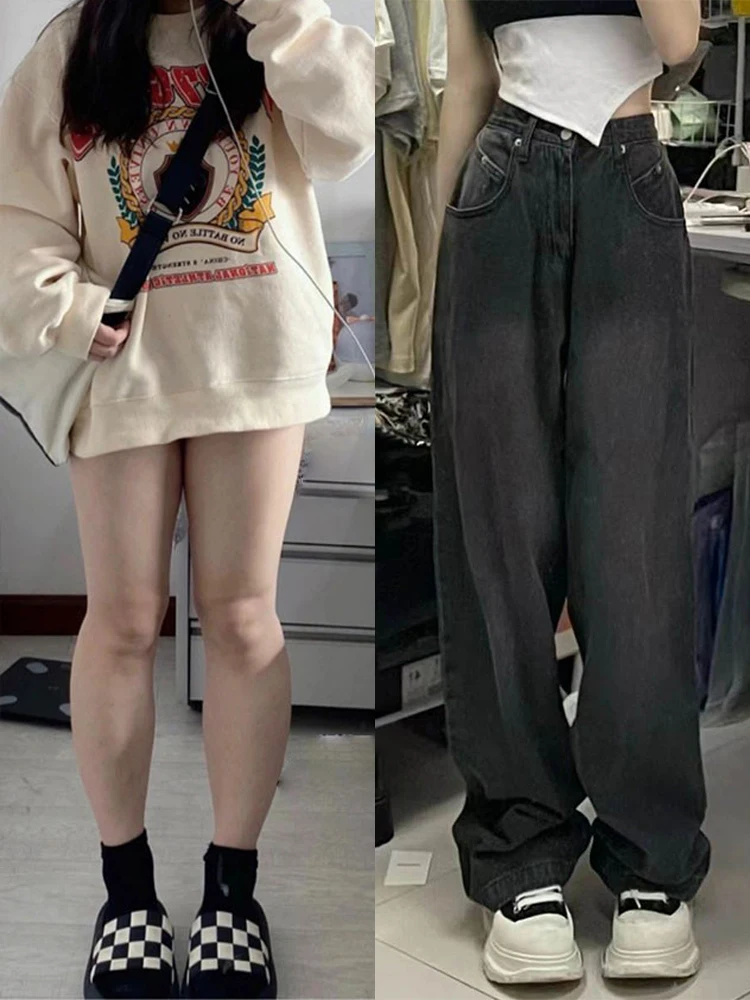 Spring Autumn ey Denim Pants Women Straight High Waist plus Size Pear Body pe Micro Fat Girls Wide Leg Pants
Spring Autumn ey Denim Pants Women Straight High Waist plus Size Pear Body pe Micro Fat Girls Wide Leg Pants