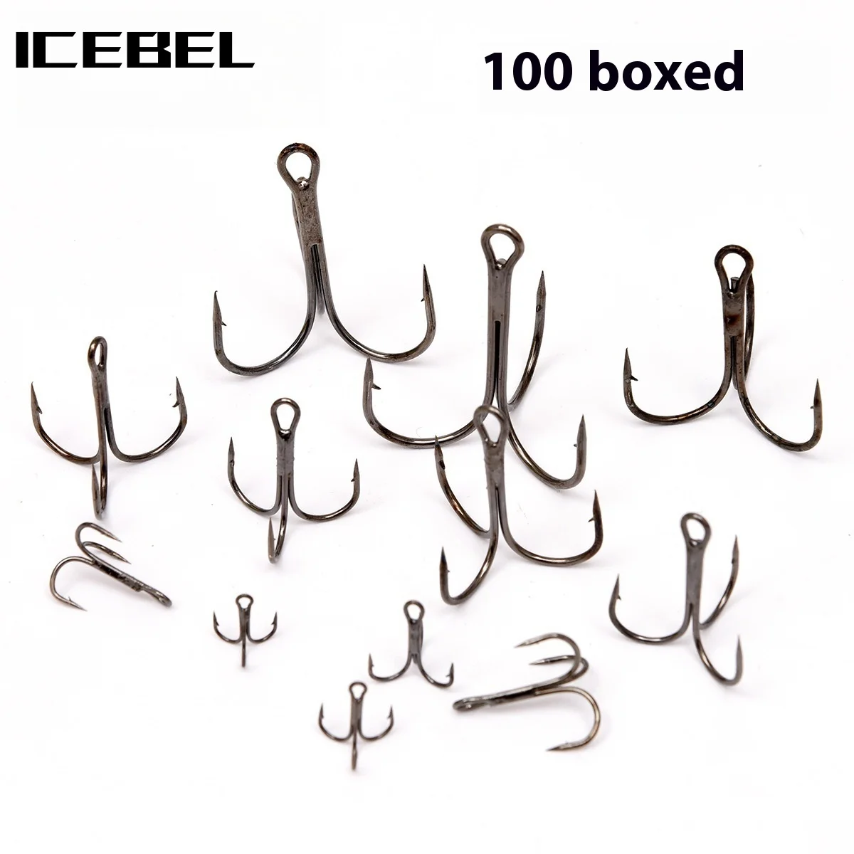 ICEBEL Boxed Black Treble Hooks Assortment - 100pcs (Dual 50-Count Packs), Triple Barb Anchor Hooks for Fishing Tackle
ICEBEL Boxed Black Treble Hooks Assortment - 100pcs (Dual 50-Count Packs), Triple Barb Anchor Hooks for Fishing Tackle