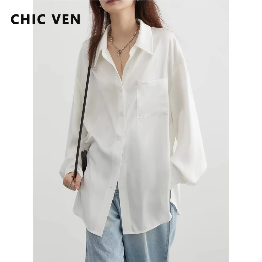 CHIC VEN Korean Women Shirt White Solid Pleated Side Slit Loose Long Sleeved Woman Blouses Female Tops Spring Summer 2025
CHIC VEN Korean Women Shirt White Solid Pleated Side Slit Loose Long Sleeved Woman Blouses Female Tops Spring Summer 2025