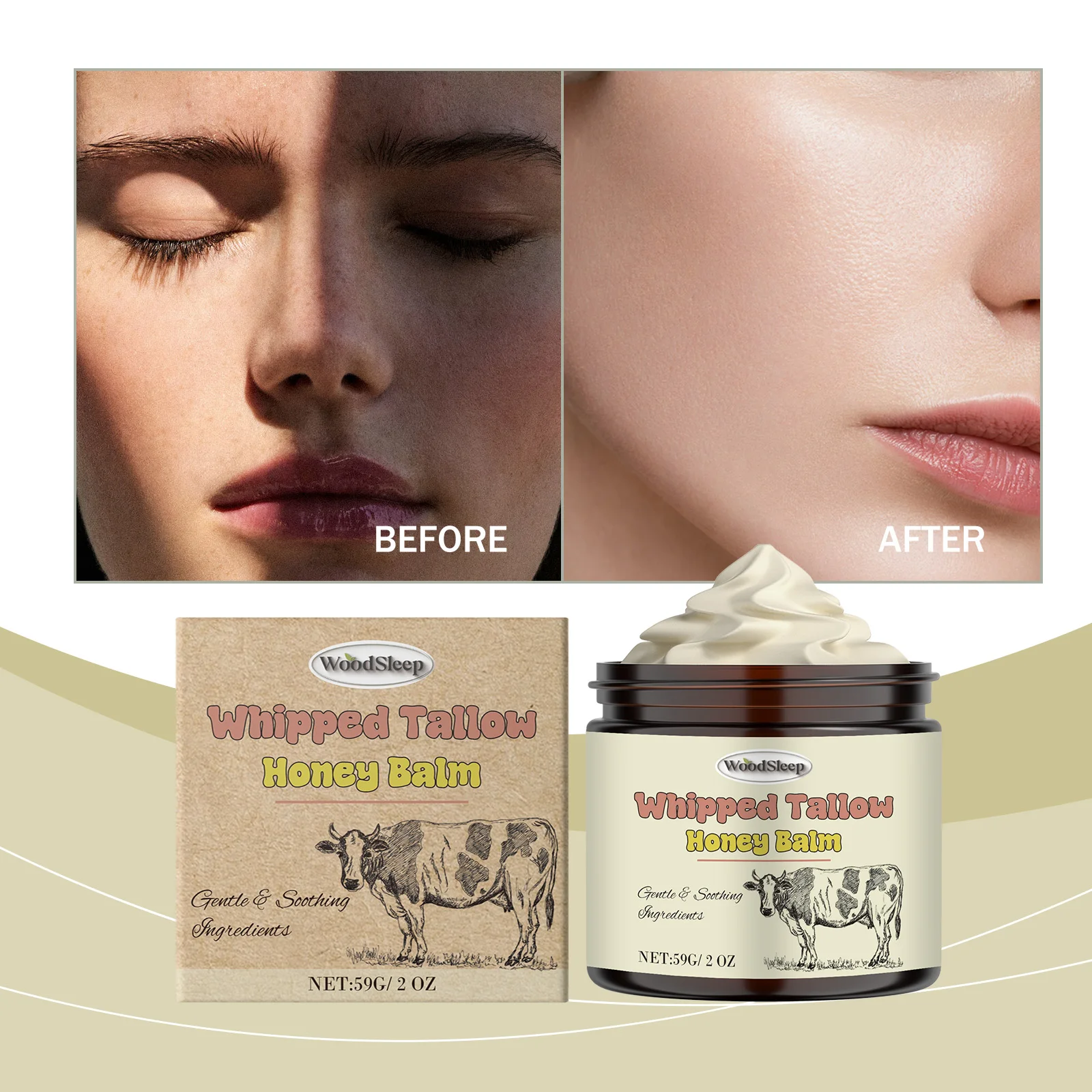 WoodSleep Tallow Honey Cream Gentle Care Moisturizing Repair Skin Redness Improve Skin Condition
WoodSleep Tallow Honey Cream Gentle Care Moisturizing Repair Skin Redness Improve Skin Condition