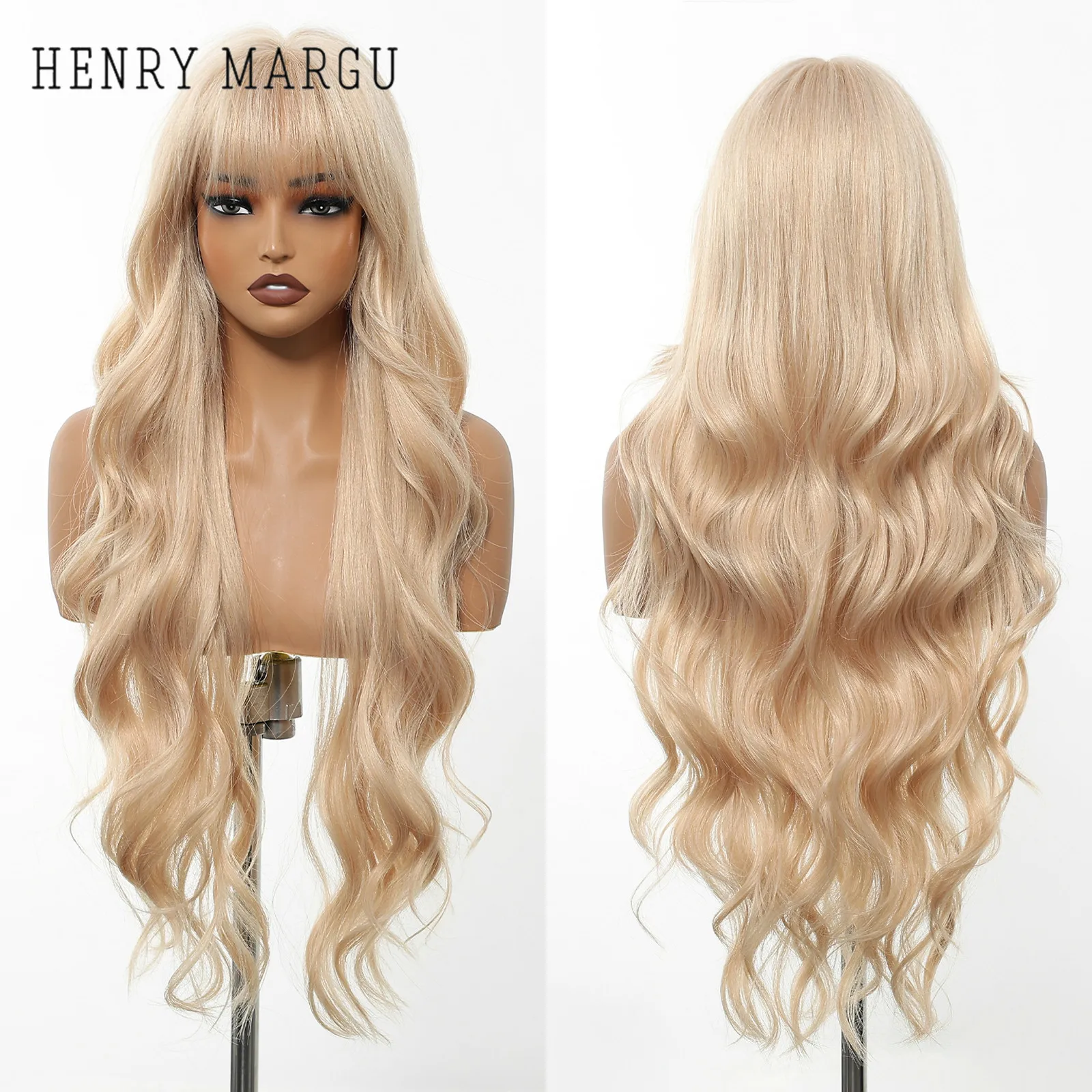 HENRY MARGU Blonde Long Synthetic Wigs with Bangs for Women Layered Wavy Wig Natural Looking Hair for Daily Party Heat Resistant
HENRY MARGU Blonde Long Synthetic Wigs with Bangs for Women Layered Wavy Wig Natural Looking Hair for Daily Party Heat Resistant