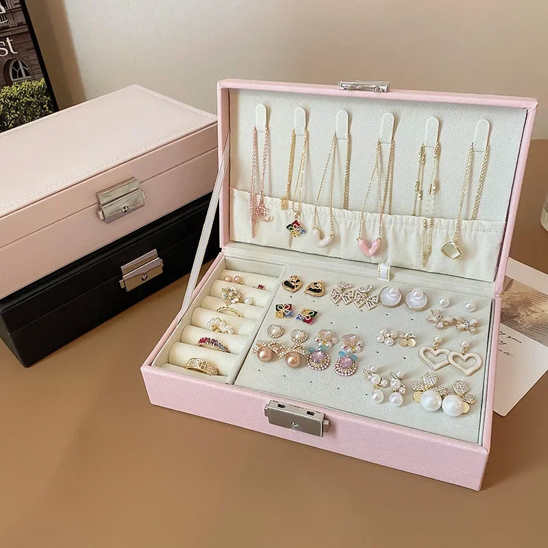 Large Square Jewelry Box Solid Color Leather Lock Boxes Earrings Necklace Bracelet Storage Display Boxes Travel Portable
Large Square Jewelry Box Solid Color Leather Lock Boxes Earrings Necklace Bracelet Storage Display Boxes Travel Portable