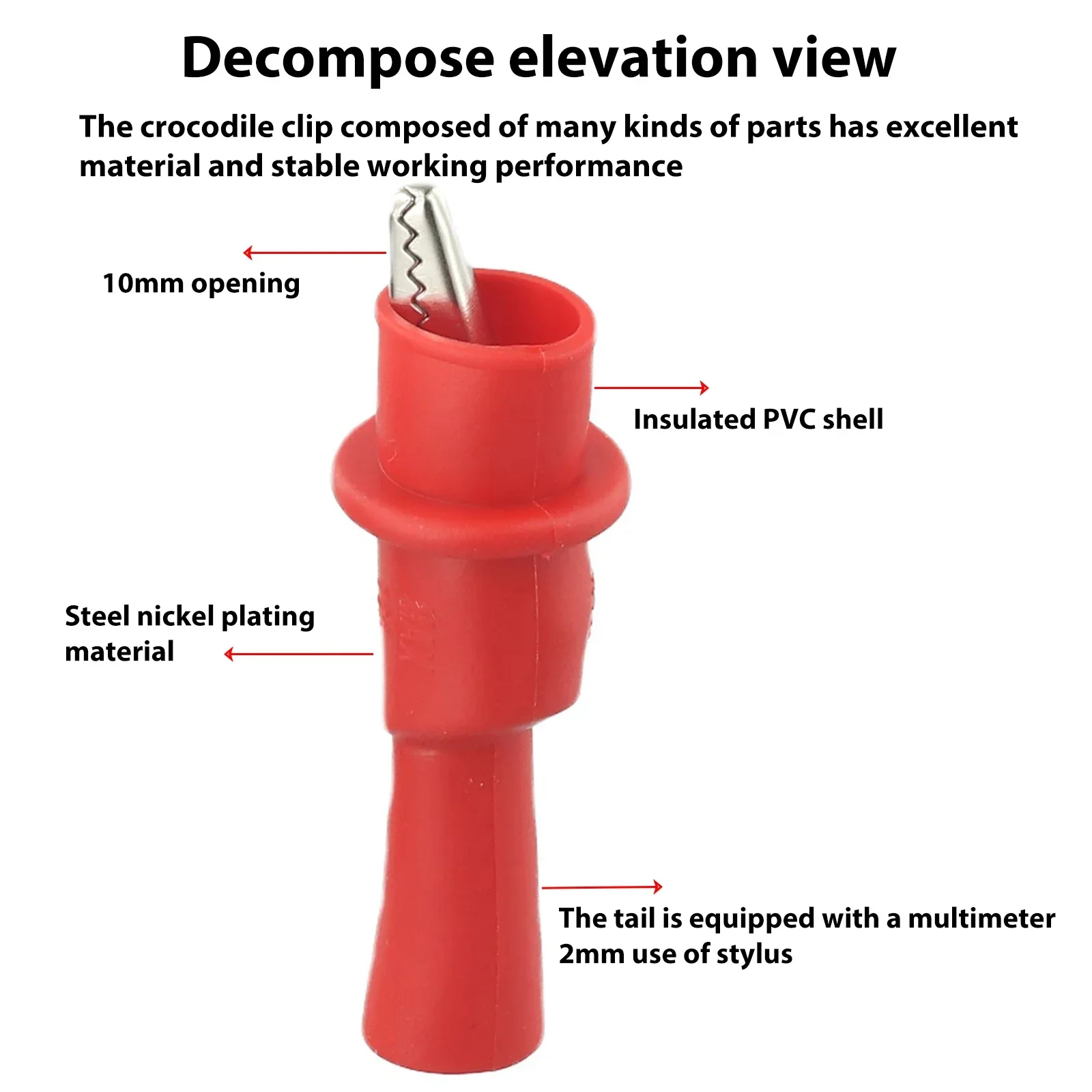 A Resistances Alligator Clip Steel Nickel Plated Usage Electrical Tester Good Electrical Conductivity Circuit Testing
A Resistances Alligator Clip Steel Nickel Plated Usage Electrical Tester Good Electrical Conductivity Circuit Testing