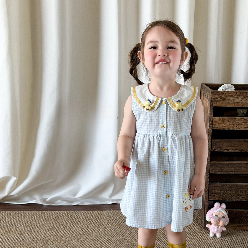 Summer Thin 2026 Stylish Children's Sleeveless A-level Doll Collar Cartoon Pattern Checkered Vest Skirt
Summer Thin 2026 Stylish Children's Sleeveless A-level Doll Collar Cartoon Pattern Checkered Vest Skirt