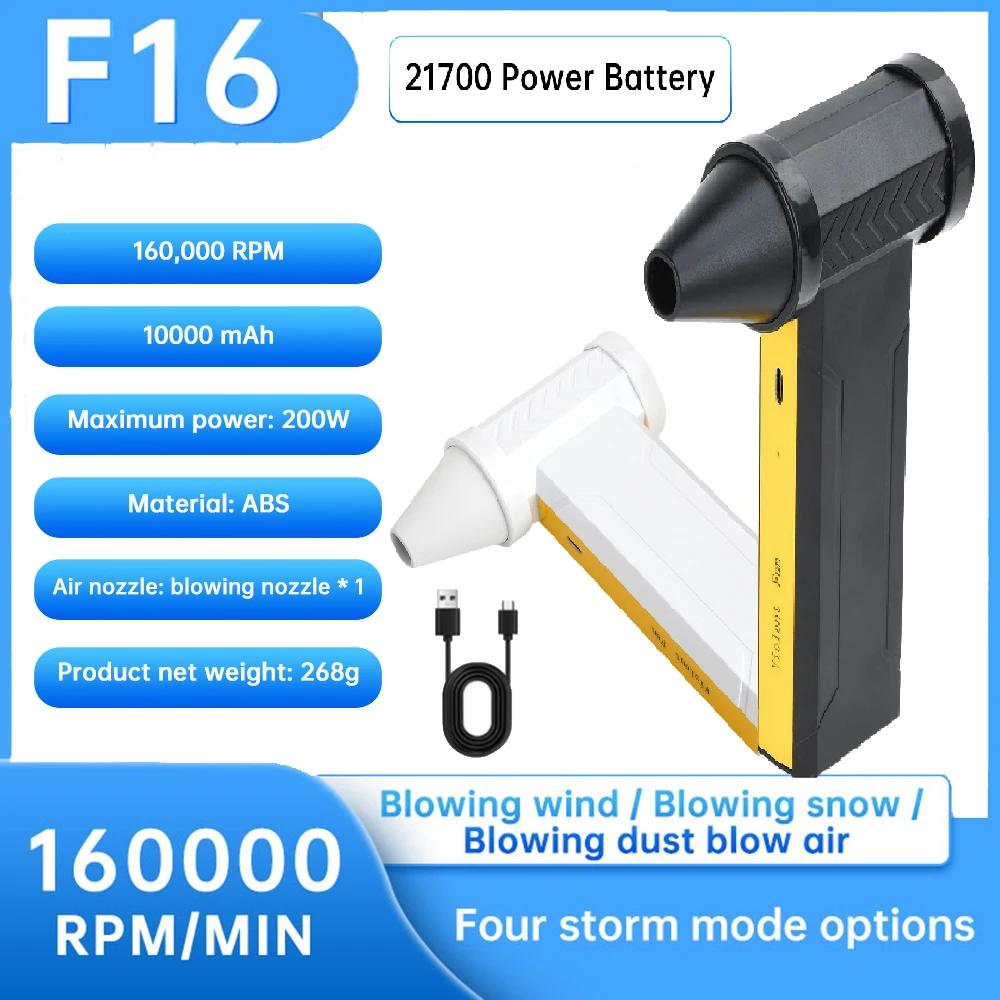 160000RPM Brushless Motor Electric Turbo Jet Fan High-Speed Turbo Violent Fan USB Rechargeable Powerful Dust Blower 10000mAh
160000RPM Brushless Motor Electric Turbo Jet Fan High-Speed Turbo Violent Fan USB Rechargeable Powerful Dust Blower 10000mAh