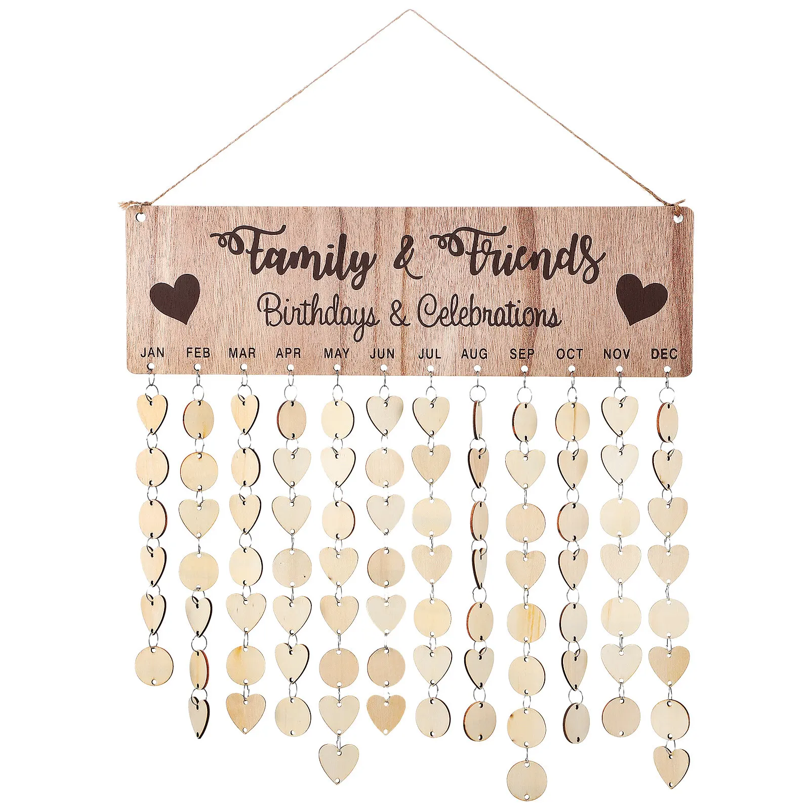 1Set Wooden Countdown Calendar Wall Hanging DIY Birthday Reminder Board Natural Wood Slices Blank Surface Smooth Polished Home
1Set Wooden Countdown Calendar Wall Hanging DIY Birthday Reminder Board Natural Wood Slices Blank Surface Smooth Polished Home