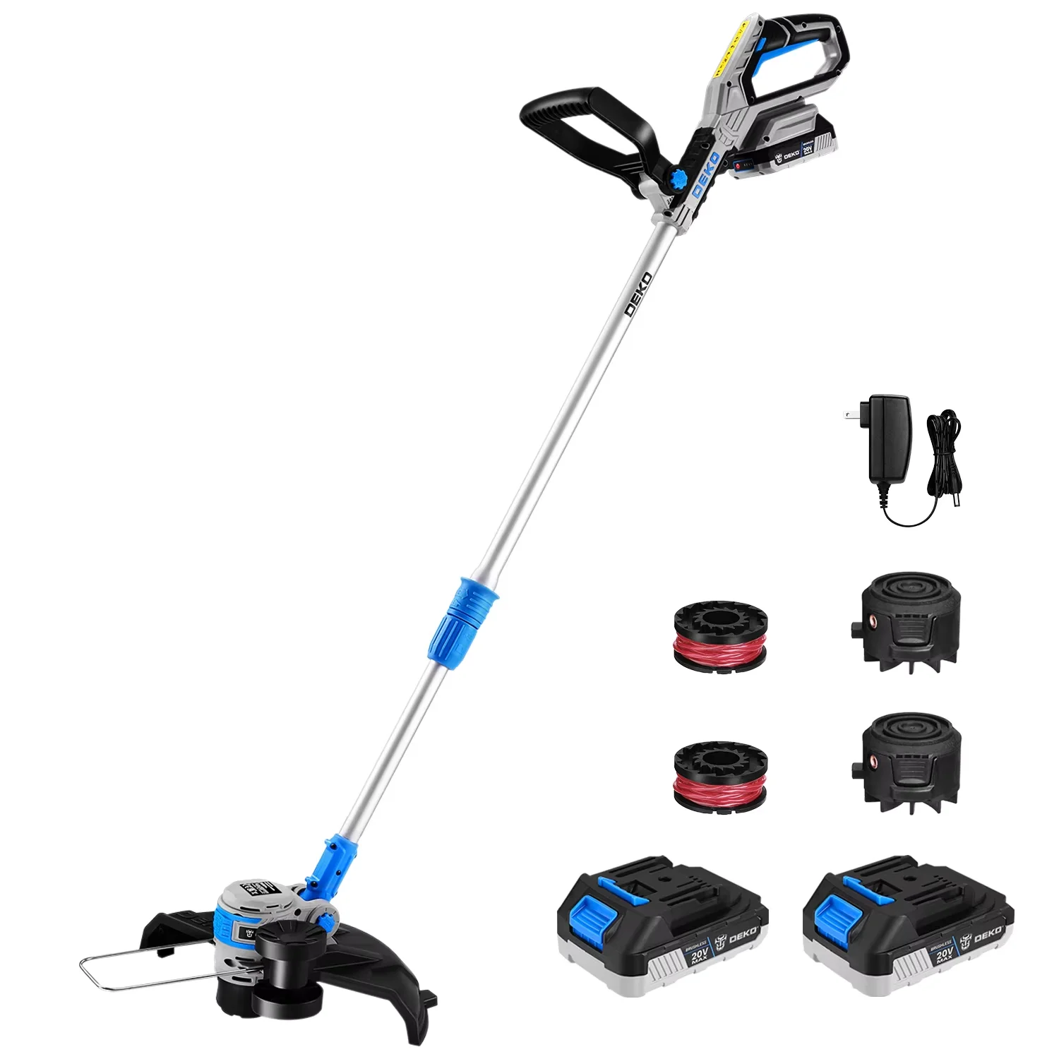 DEKOPRO 2 in 1 battery powered brushcutter 20V 30 cm brushcutter with 2 long-life batteries for lawns, gardens and meadows.
DEKOPRO 2 in 1 battery powered brushcutter 20V 30 cm brushcutter with 2 long-life batteries for lawns, gardens and meadows.