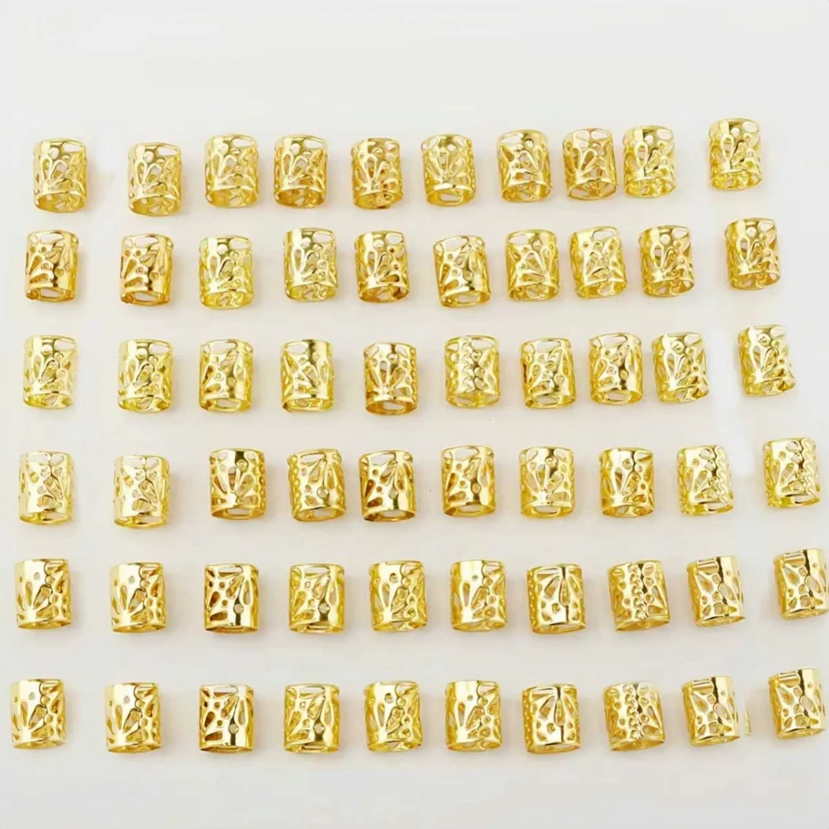 60 Pieces Metal Hollow Braid Cuffs for Dreadlock DIY Hair Extension Non Slip Soft Strong Hold
60 Pieces Metal Hollow Braid Cuffs for Dreadlock DIY Hair Extension Non Slip Soft Strong Hold