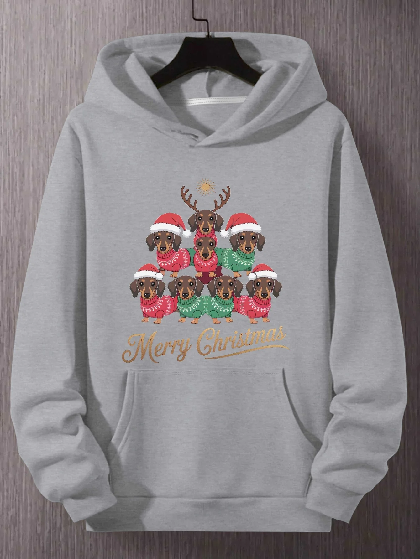 Men's Plus Size Christmas Dachshund Dog Hooded Sweatshirt - Loose Fit Hoodie with Dachshund Pyramid Pyramid & Geometric Patterns
Men's Plus Size Christmas Dachshund Dog Hooded Sweatshirt - Loose Fit Hoodie with Dachshund Pyramid Pyramid & Geometric Patterns