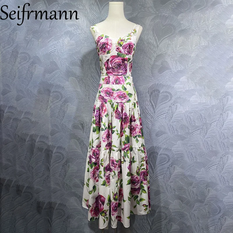 Seifrmann 2026 Summer Women's New Fashionable Strap Cotton Printed Top+Long Half Skirt Two Piece Set
Seifrmann 2026 Summer Women's New Fashionable Strap Cotton Printed Top+Long Half Skirt Two Piece Set