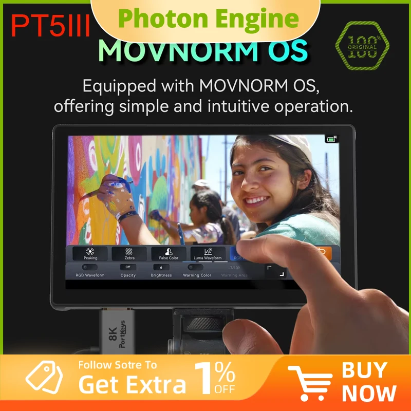 Portkeys PT5III High Brightness Monitor 5.4'' 800 Nits HDM 4K30P Touch Screen Camera Monitor With Color Grader for Camera
Portkeys PT5III High Brightness Monitor 5.4'' 800 Nits HDM 4K30P Touch Screen Camera Monitor With Color Grader for Camera