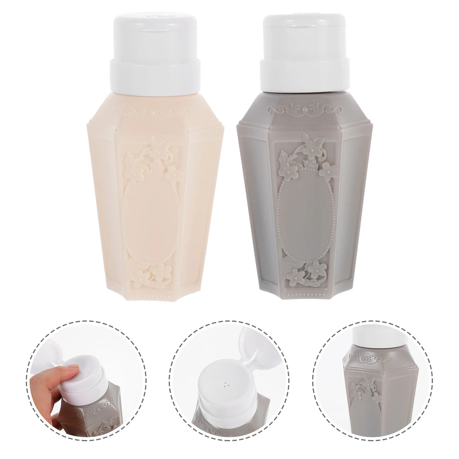 2pcs Press Bottle Nail Polish Remover Empty Travel Liquid Pump Leak Proof PP Container Sturdy Lightweight Alcohol Storage
2pcs Press Bottle Nail Polish Remover Empty Travel Liquid Pump Leak Proof PP Container Sturdy Lightweight Alcohol Storage