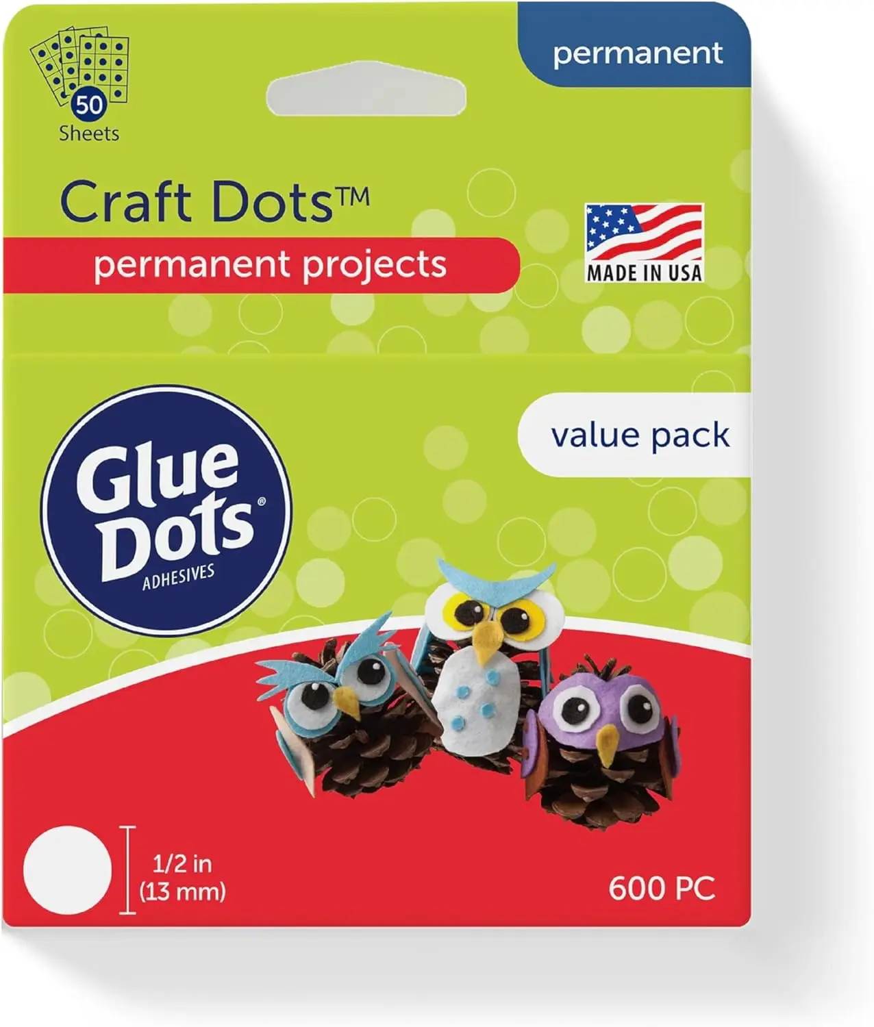 Glue Dots Craft Dots Value Pack, Double-Sided Adhesive, 1/2 Inch, 600 Dots, Clear Sticky Glue for DIY Projects, No Mess
Glue Dots Craft Dots Value Pack, Double-Sided Adhesive, 1/2 Inch, 600 Dots, Clear Sticky Glue for DIY Projects, No Mess