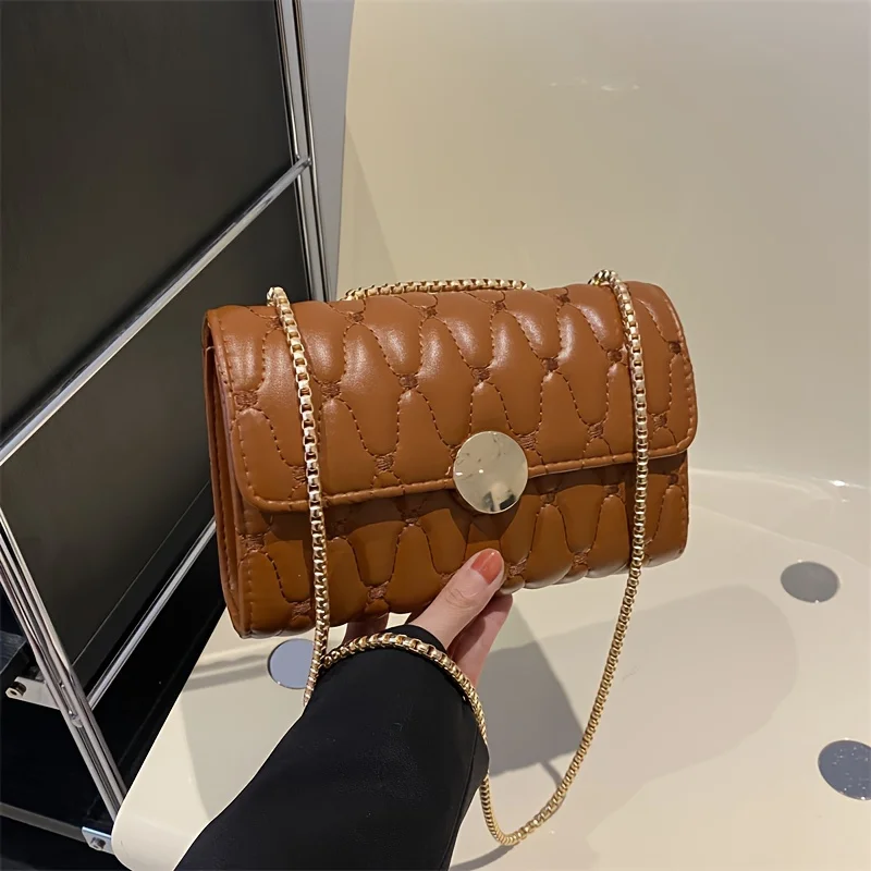 Embroidery Shoulder Bag, Simple Chain Crossbody Bag, Women's Solid Color Handbag & Purse
Embroidery Shoulder Bag, Simple Chain Crossbody Bag, Women's Solid Color Handbag & Purse