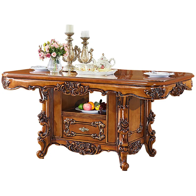 Marble solid wood carving flower rectangular dining table furniture American dining table
Marble solid wood carving flower rectangular dining table furniture American dining table