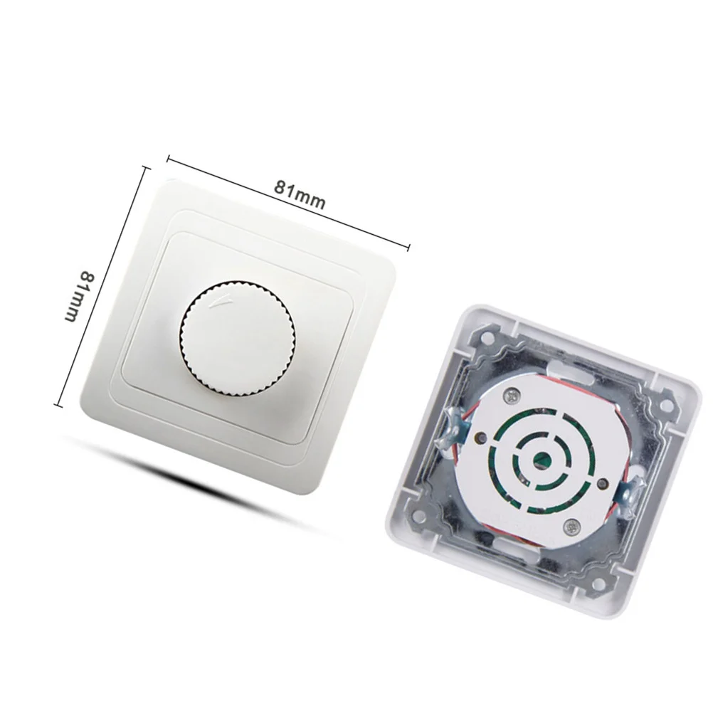 81x81mm Wall Panel Dimmer Switch 220V Rotary Adjustable Brightness Energy Saving Light Control Bulb Life Extension
81x81mm Wall Panel Dimmer Switch 220V Rotary Adjustable Brightness Energy Saving Light Control Bulb Life Extension