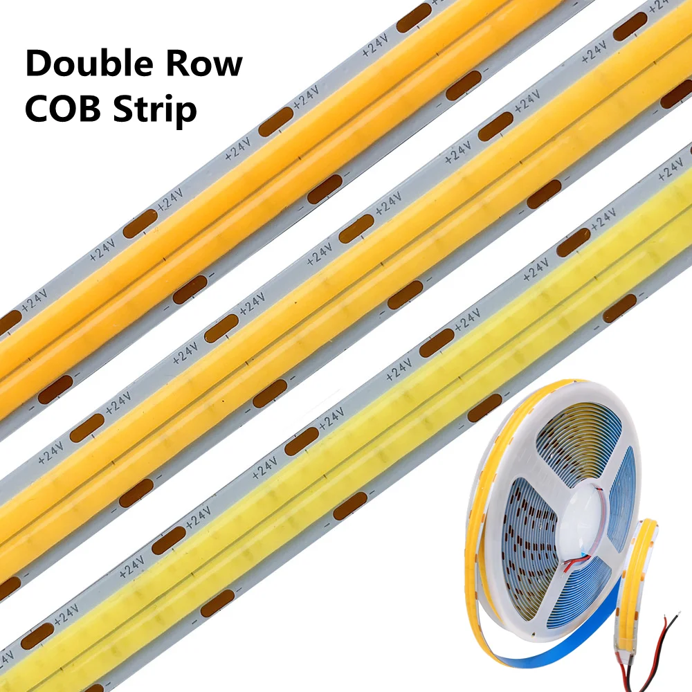 Double Row COB LED Strip 10000lm Super Bright 600 LEDs/m Flexible Dimmable Tape RA90 LED Lighting 3000K 4000K 6000K DC24V
Double Row COB LED Strip 10000lm Super Bright 600 LEDs/m Flexible Dimmable Tape RA90 LED Lighting 3000K 4000K 6000K DC24V