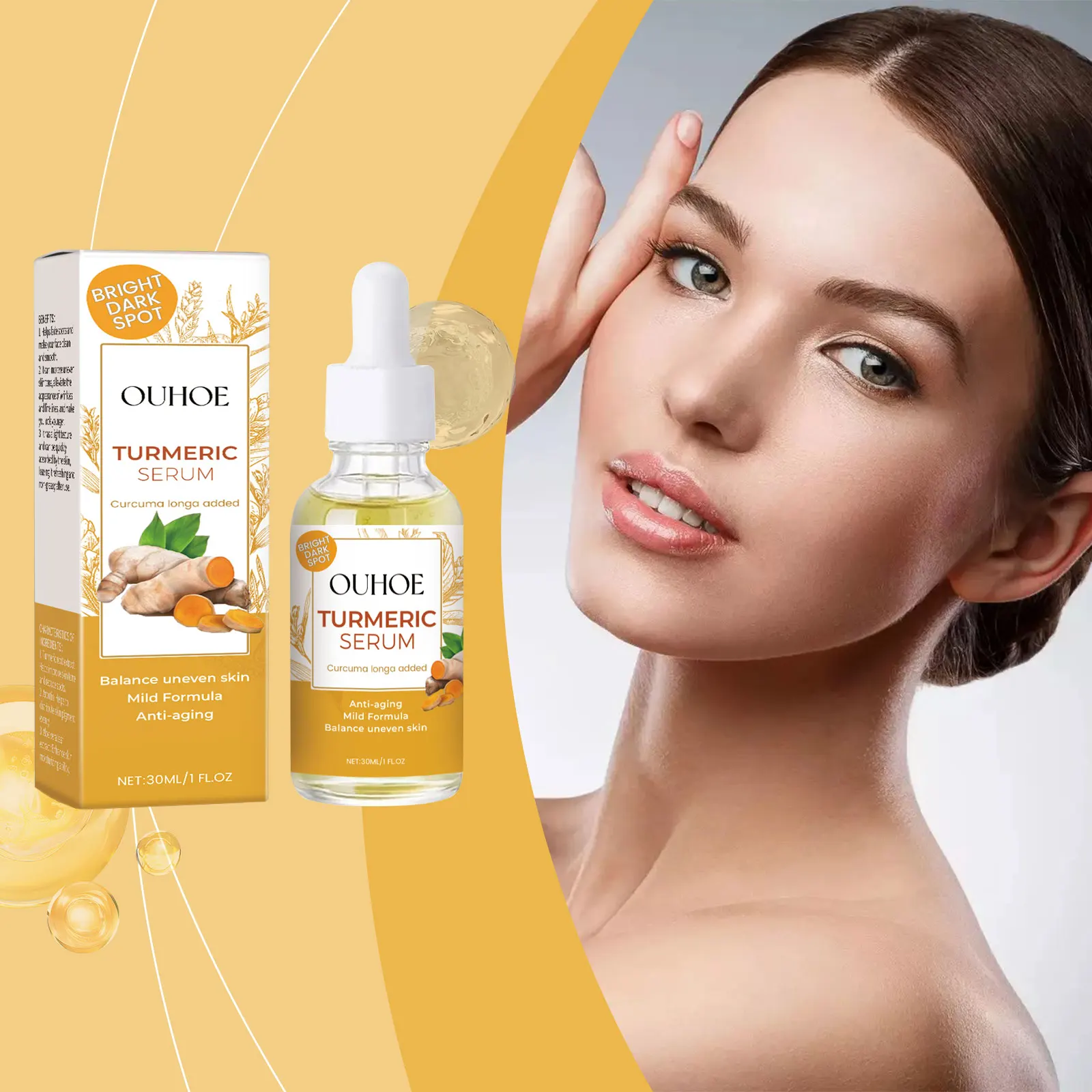 Ouhoe Turmeric Essence Improves Skin Condition Repairs Facial Dullness Hydrates And Moisturizes Turmeric Essence Non-Irritating
Ouhoe Turmeric Essence Improves Skin Condition Repairs Facial Dullness Hydrates And Moisturizes Turmeric Essence Non-Irritating