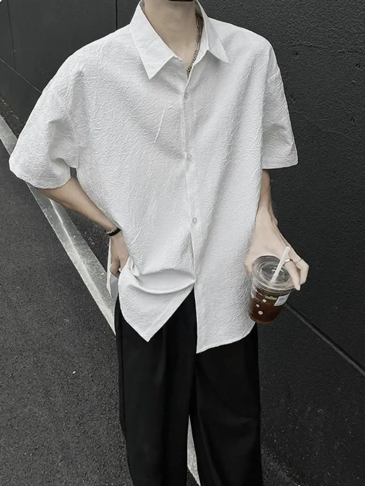 Мужская рубашка свободного кроя с коротким рукавом, текстурированная, повседневная, тонкая, летняя, модная, на пуговицах, молодежная, популярная
Мужская рубашка свободного кроя с коротким рукавом, текстурированная, повседневная, тонкая, летняя, модная, на пуговицах, молодежная, популярная