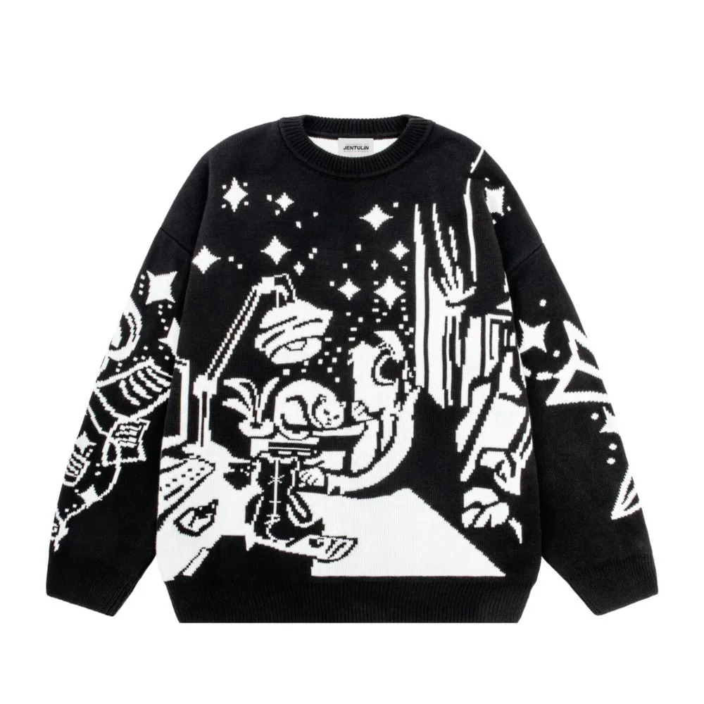 Oversized Sweater Men Harajuku Anime Men Graffiti Vintage Knitted Sweater Jumper 2024 Winter Unisex Pullover Streetwear
Oversized Sweater Men Harajuku Anime Men Graffiti Vintage Knitted Sweater Jumper 2024 Winter Unisex Pullover Streetwear