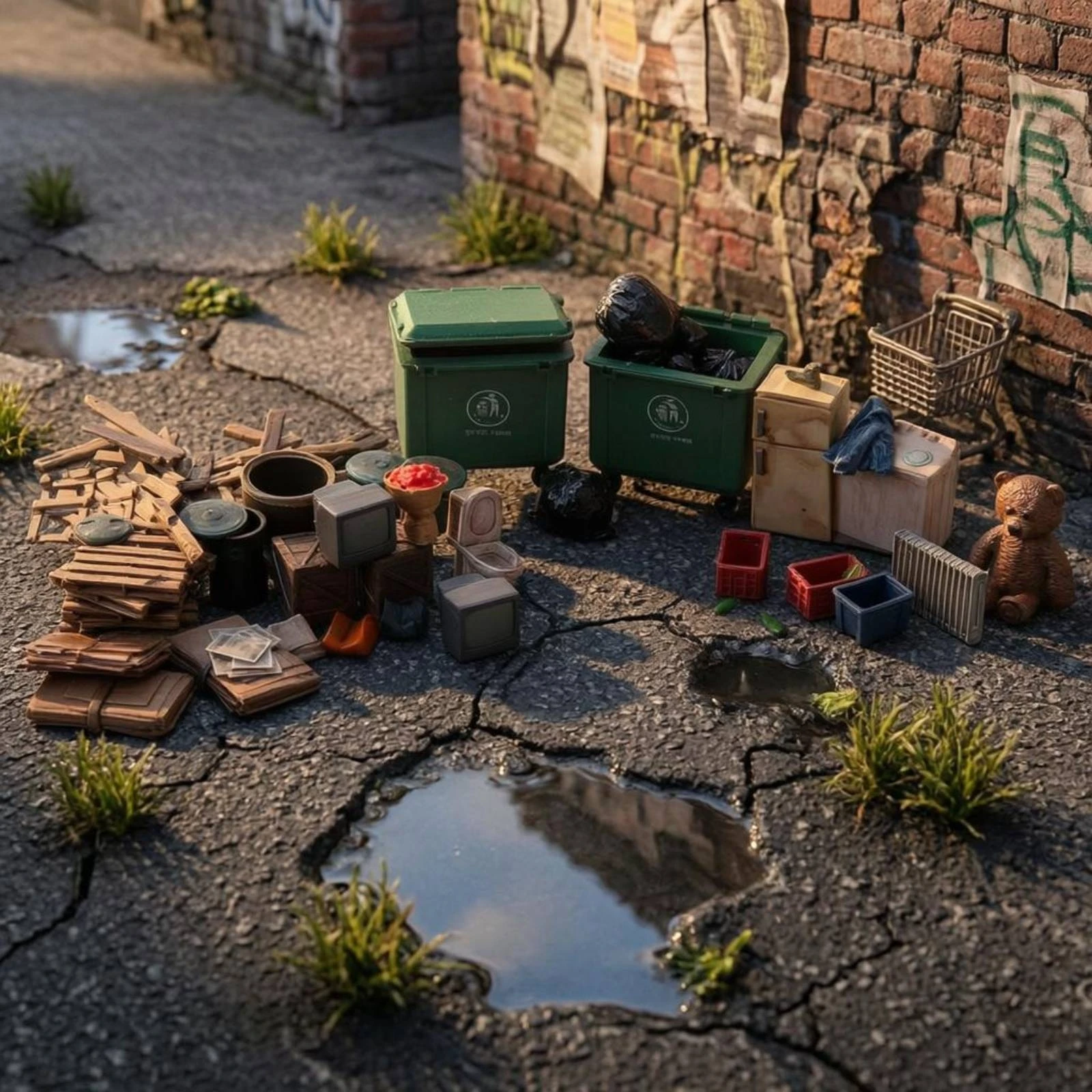 City Street-Cleaning Miniature Scene Realistic Garbage Pile Model
City Street-Cleaning Miniature Scene Realistic Garbage Pile Model