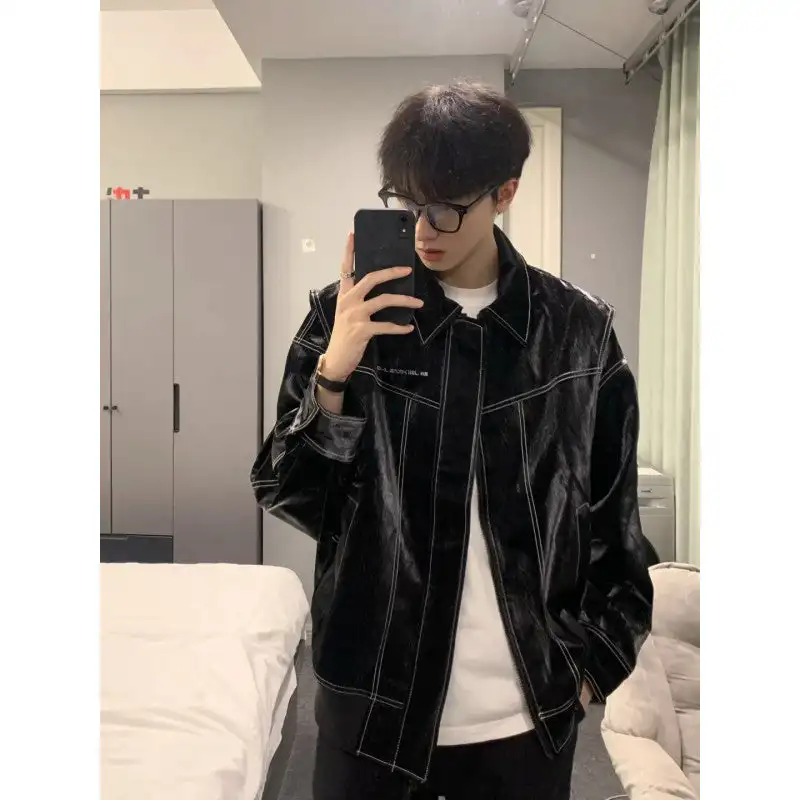 Men's Soft Loose Leather Jacket - Versatile Overshirt Coat for Street Style
Men's Soft Loose Leather Jacket - Versatile Overshirt Coat for Street Style