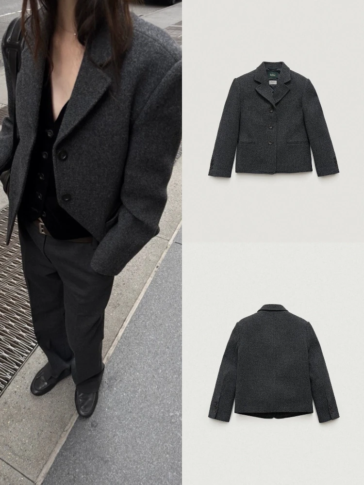 East Gate Eight Milk ort Woolen Suit Jaet Women's Loose Vintage Versatile Top Casual Long Sve Button Front Coat
East Gate Eight Milk ort Woolen Suit Jaet Women's Loose Vintage Versatile Top Casual Long Sve Button Front Coat