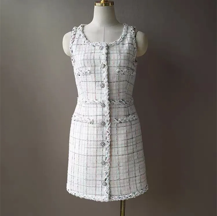 Customization New summer styles for women's clothing in Europe and America in 2026 Sleeveless single-button tweed dress pocket
Customization New summer styles for women's clothing in Europe and America in 2026 Sleeveless single-button tweed dress pocket