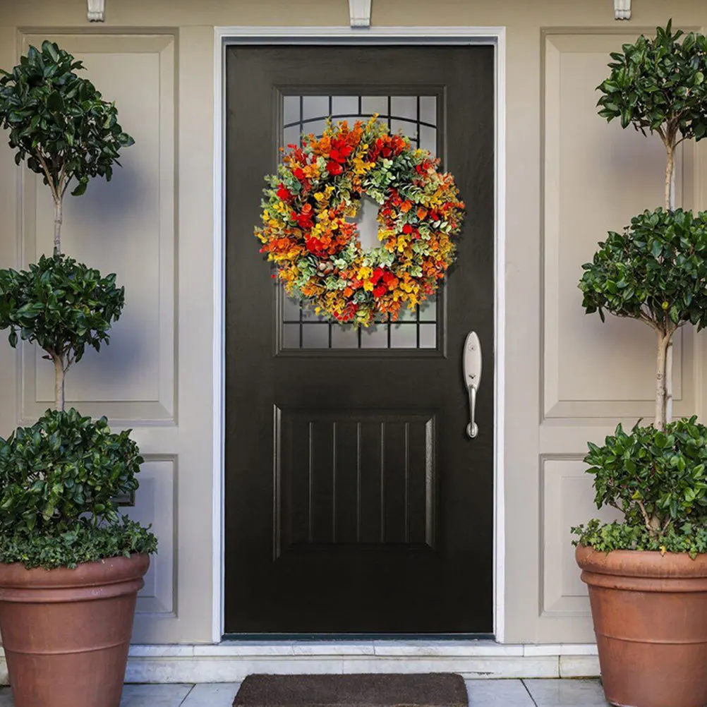 1Pcs Simulation Eucalyptus Wreath Colorful Leaf Garland Door Pendant Wedding Decor Year Round Home Garden Party Ornament
1Pcs Simulation Eucalyptus Wreath Colorful Leaf Garland Door Pendant Wedding Decor Year Round Home Garden Party Ornament