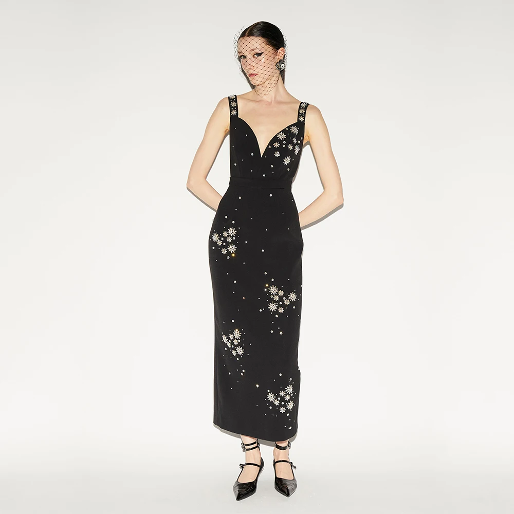 Luxurious Cocktail Dress Crystal Tea Length V Neck Column Formal Party Gowns Midi Sleeveless Straight Belt Women's Cocktail Gown
Luxurious Cocktail Dress Crystal Tea Length V Neck Column Formal Party Gowns Midi Sleeveless Straight Belt Women's Cocktail Gown