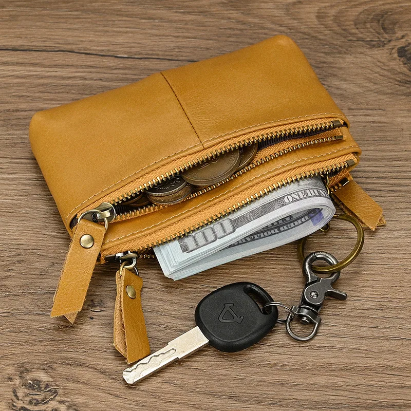 Crazy Horse Leather Zero-Purse for Men - Vintage Genuine Leather with Key Ring, Cowhide Coin Bag, Key Holder
Crazy Horse Leather Zero-Purse for Men - Vintage Genuine Leather with Key Ring, Cowhide Coin Bag, Key Holder