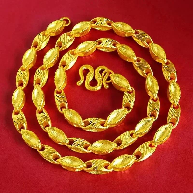 Fashion Temperament Gold Men's 9999 24K Real Gold Necklace Exquisite Wheat Ear Coarse Necklace Gift Jewelry for Men
Fashion Temperament Gold Men's 9999 24K Real Gold Necklace Exquisite Wheat Ear Coarse Necklace Gift Jewelry for Men