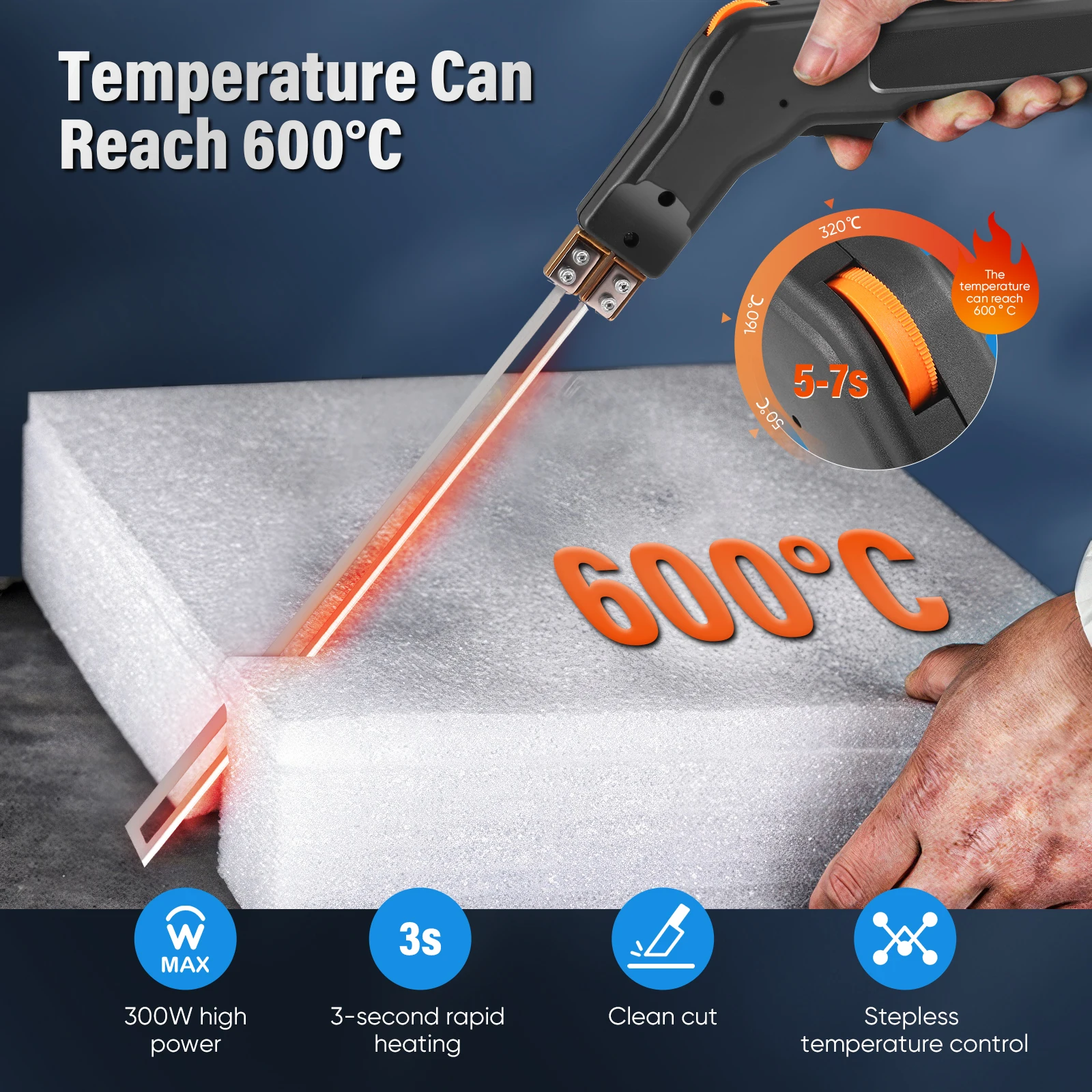 600° C Styrofoam Cutter 150W Hot Cutter Foam Cutter With 2 Blades Slot Plate 220V Cutting Depth 300mm Groove Machine Styrocutter
600° C Styrofoam Cutter 150W Hot Cutter Foam Cutter With 2 Blades Slot Plate 220V Cutting Depth 300mm Groove Machine Styrocutter