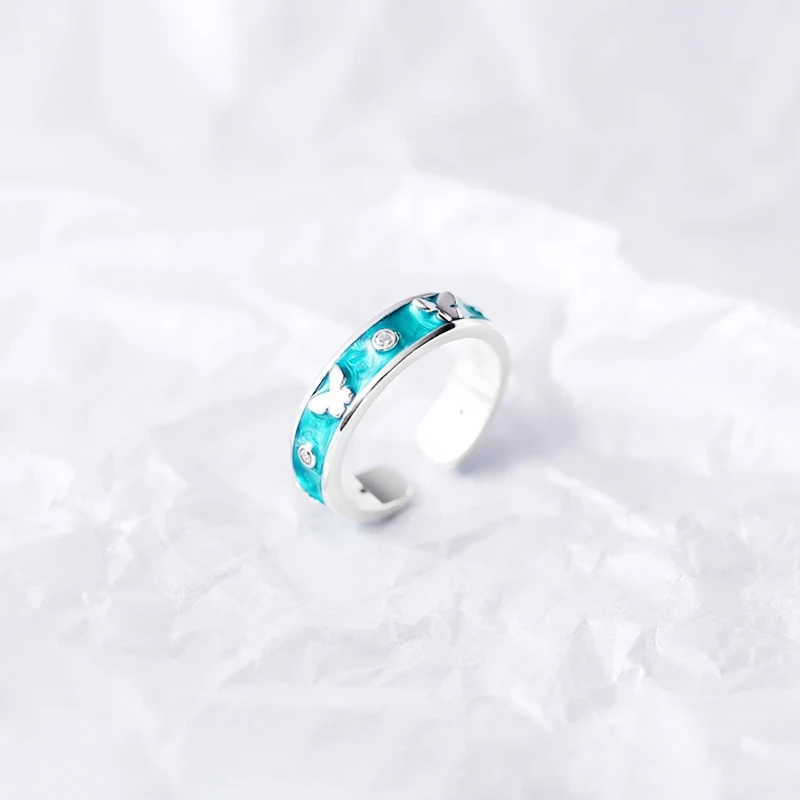 Sole Memory Blue Drop Enamel Butterfly Lovely 925 Sterling Silver Female Resizable Opening Rings RI1230
Sole Memory Blue Drop Enamel Butterfly Lovely 925 Sterling Silver Female Resizable Opening Rings RI1230