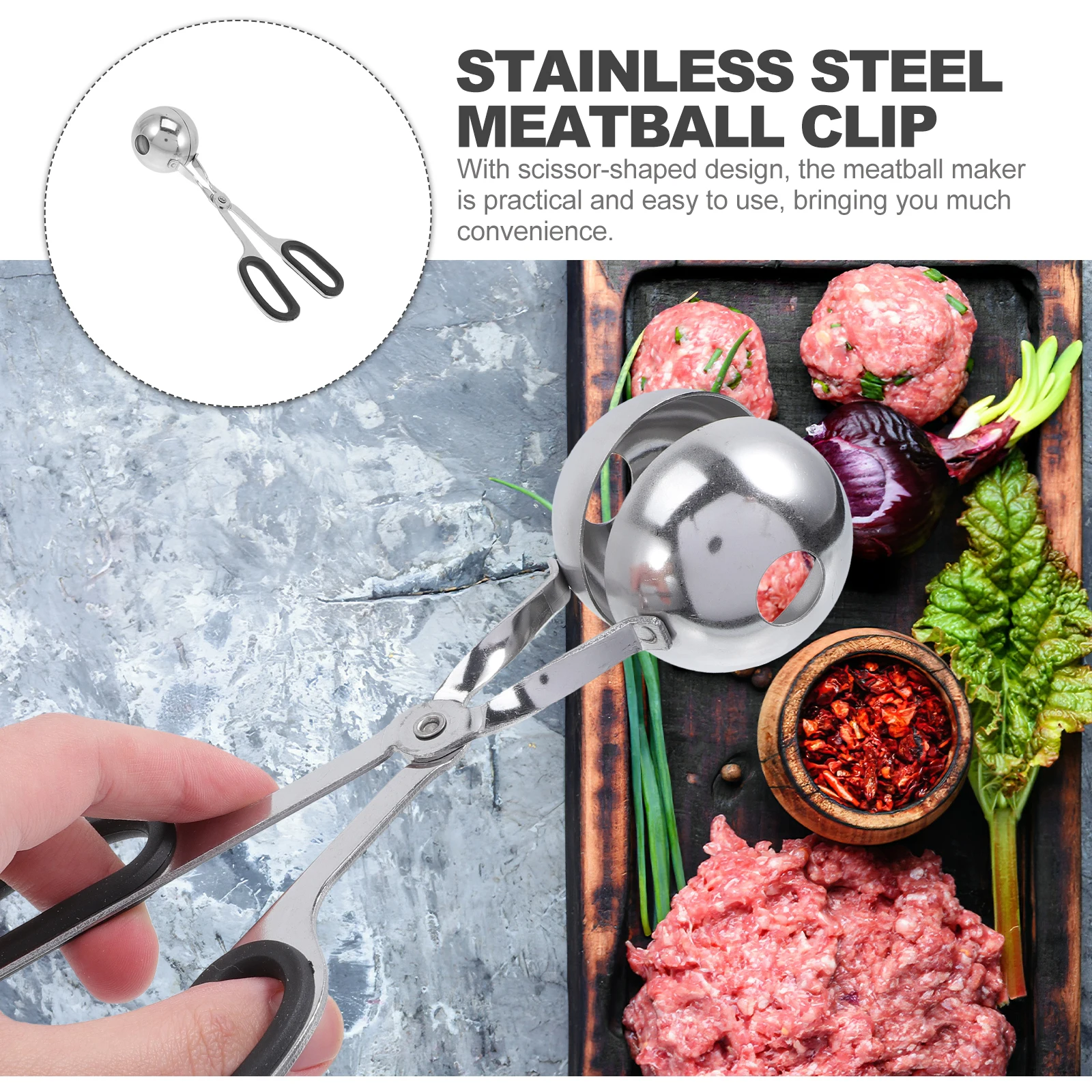 Stainless Steel Meatball Tongs Clip Scoop Kitchen Gadget DIY Tool Rubber Baller Fish Maker Mold Cookie Dough Cake
Stainless Steel Meatball Tongs Clip Scoop Kitchen Gadget DIY Tool Rubber Baller Fish Maker Mold Cookie Dough Cake