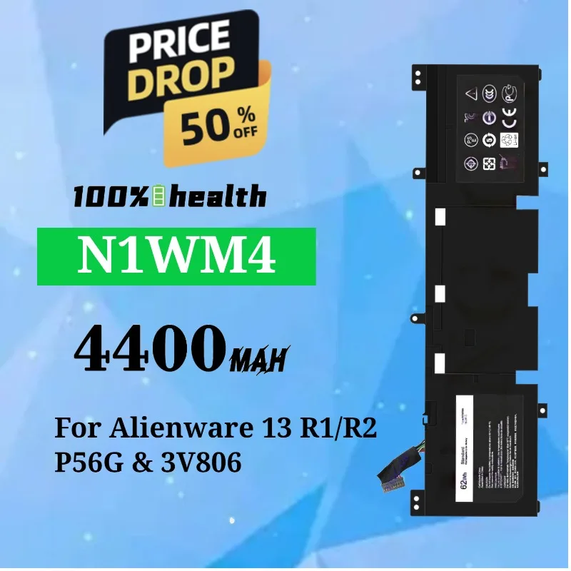 N1WM4 4400mAh Laptop Battery for Dell Alienware 13 R1/R2 P56G 3V806 Lithium Rechargeable Battery
N1WM4 4400mAh Laptop Battery for Dell Alienware 13 R1/R2 P56G 3V806 Lithium Rechargeable Battery