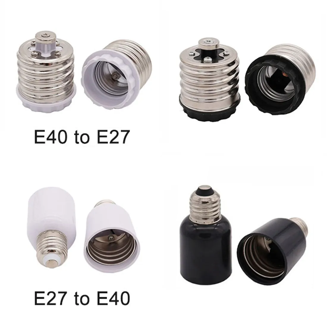 Черно-белый адаптер с цоколем E40 на E27 или переходник с цоколем E27 на E40, американский переходник с E39 на E26, стандартный переходник для цоколя E26 на E39
Черно-белый адаптер с цоколем E40 на E27 или переходник с цоколем E27 на E40, американский переходник с E39 на E26, стандартный переходник для цоколя E26 на E39