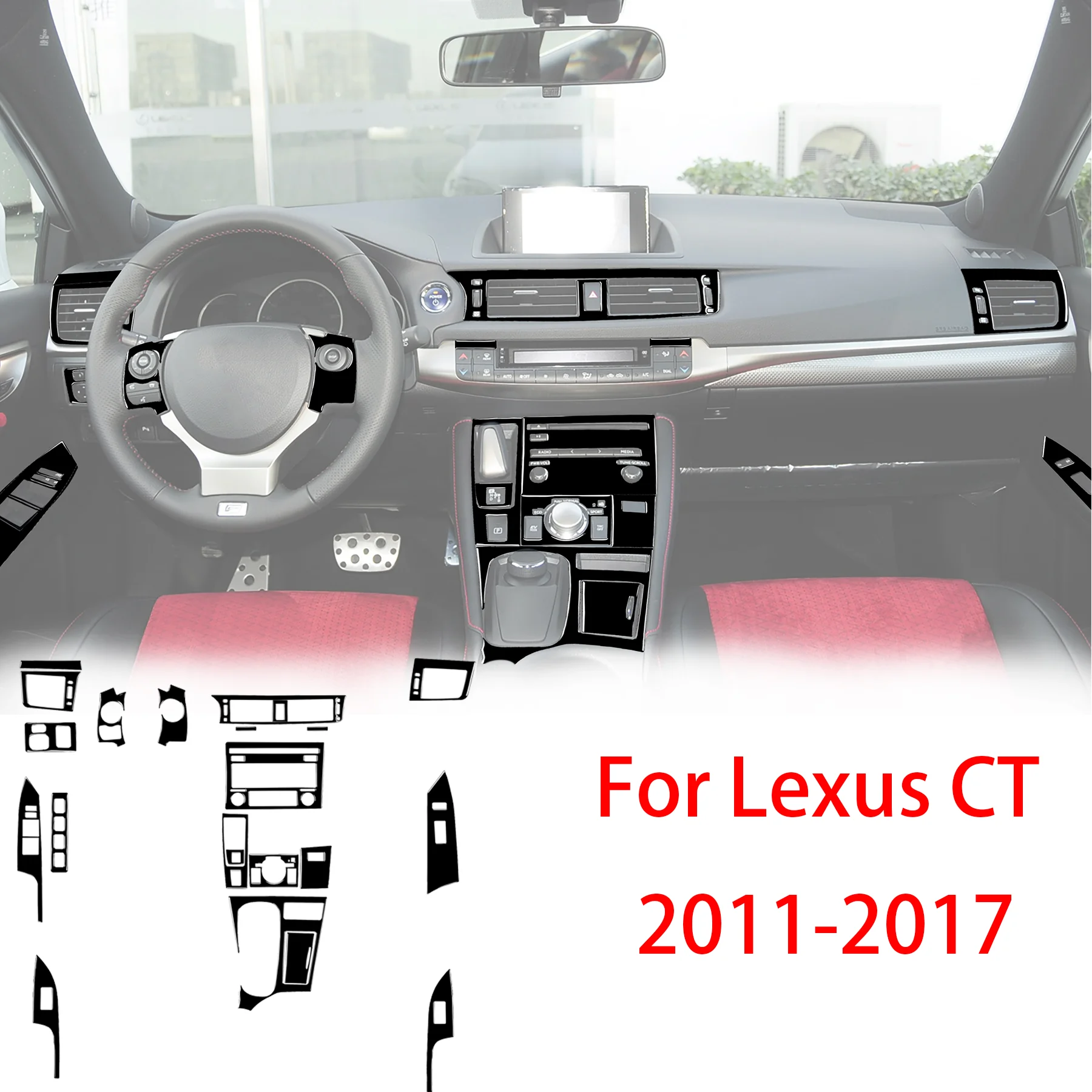 For Lexus CT 2011-2017 Car Window Lift Steering Wheel Center Console CD Player Gear Shift Air Vent Piano Black Interior Stickers
For Lexus CT 2011-2017 Car Window Lift Steering Wheel Center Console CD Player Gear Shift Air Vent Piano Black Interior Stickers