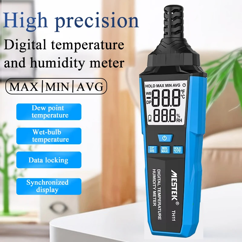 TH11 Digital Thermometer Hygrometer Temperature Sensor High Precision Humidty Meter Thermo-hygrometer with Ambient Dew Point
TH11 Digital Thermometer Hygrometer Temperature Sensor High Precision Humidty Meter Thermo-hygrometer with Ambient Dew Point