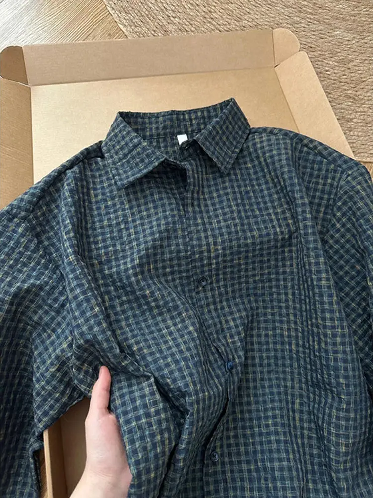 Artistic Sle Loose Fit Long Sve Blue Plaid irt Women's Spring Summer Casual Outerwear Open Cardigan Regular Length
Artistic Sle Loose Fit Long Sve Blue Plaid irt Women's Spring Summer Casual Outerwear Open Cardigan Regular Length