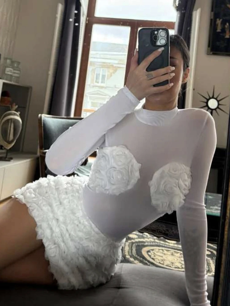 Whatiwear Flower Folds Decorated 2 Piece Set Women o-Neck Mesh Patchwork Full Sleeve Skinny Bodysuits+Mini Skirts Matching Suits
Whatiwear Flower Folds Decorated 2 Piece Set Women o-Neck Mesh Patchwork Full Sleeve Skinny Bodysuits+Mini Skirts Matching Suits