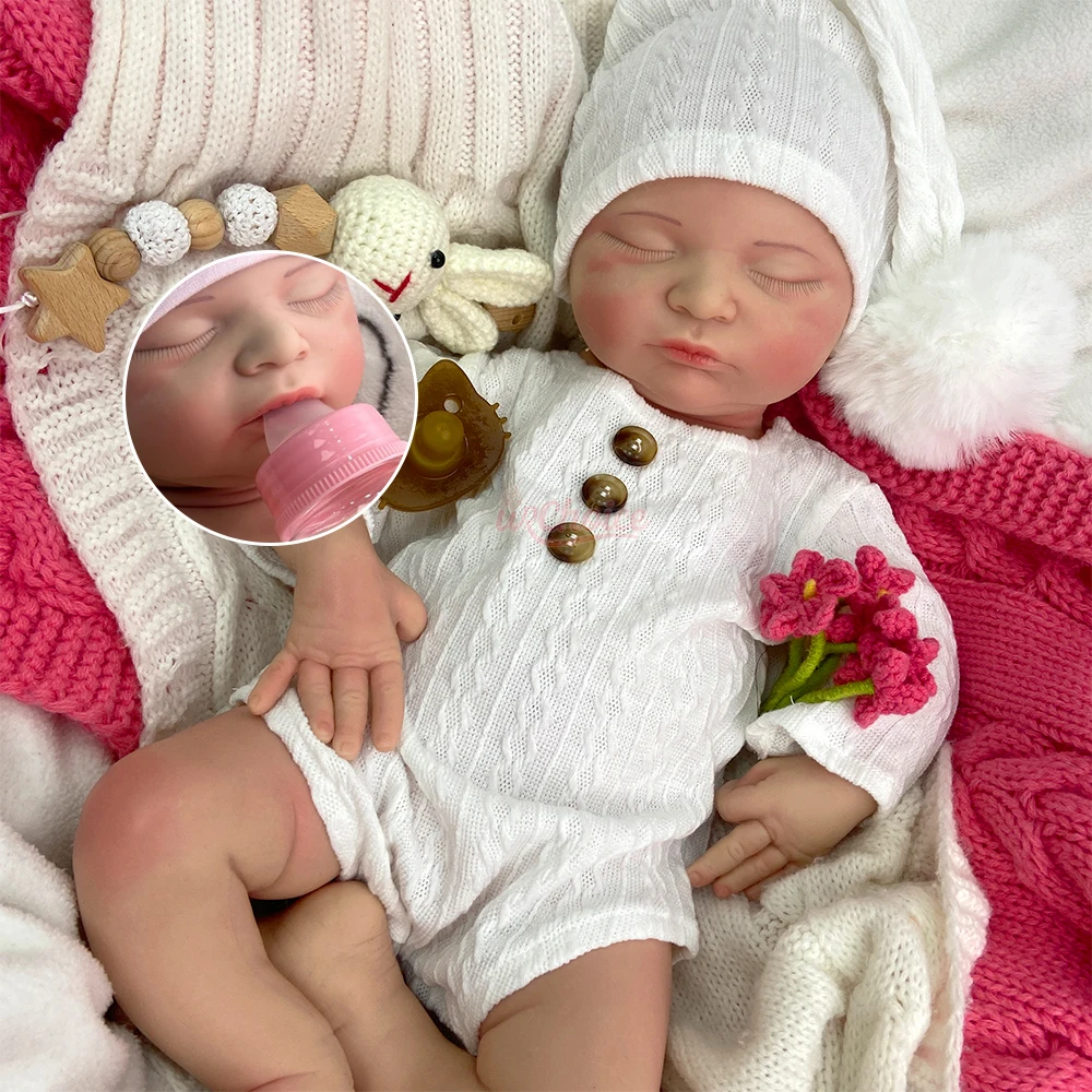 18Inch Weighted Full Silicone Reborn Baby Girl Can Open Mouth Realistic Detail Features Newborn Doll Christmas Gift
18Inch Weighted Full Silicone Reborn Baby Girl Can Open Mouth Realistic Detail Features Newborn Doll Christmas Gift