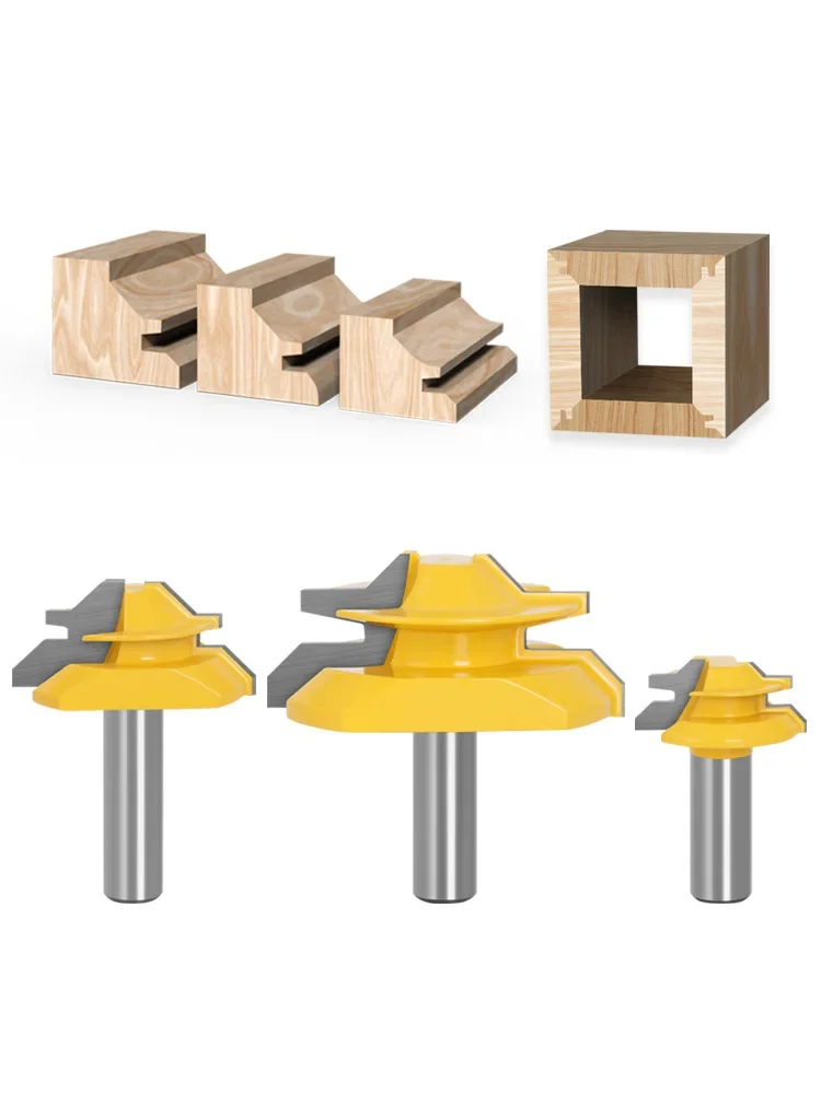 3PCS/Set 12mm 1/2" Shank 45 Degree Lock Miter Bits Glue Joint Set 1/2" 3/4" 1"Stock Woodworking Tenon Cutters for Woodwork
3PCS/Set 12mm 1/2" Shank 45 Degree Lock Miter Bits Glue Joint Set 1/2" 3/4" 1"Stock Woodworking Tenon Cutters for Woodwork
