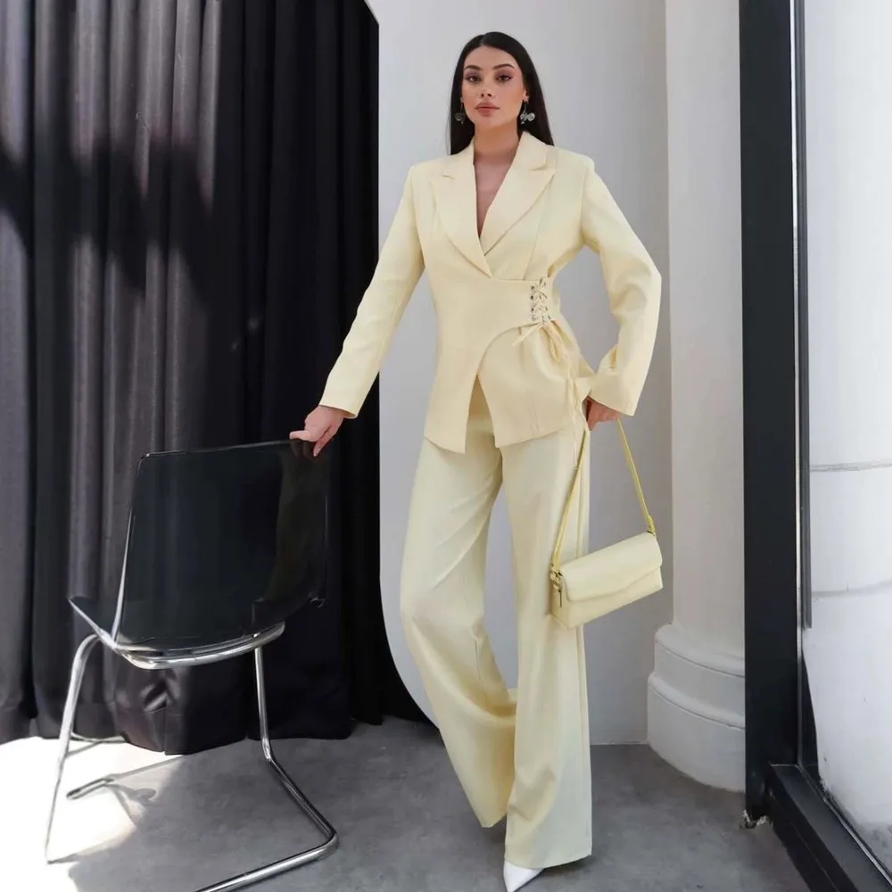 Women Two Piece Sets V Neck Blazer Long Sleeve Office Suits Dress Pants Jumpsuit Spring Summer Matching Sets
Women Two Piece Sets V Neck Blazer Long Sleeve Office Suits Dress Pants Jumpsuit Spring Summer Matching Sets