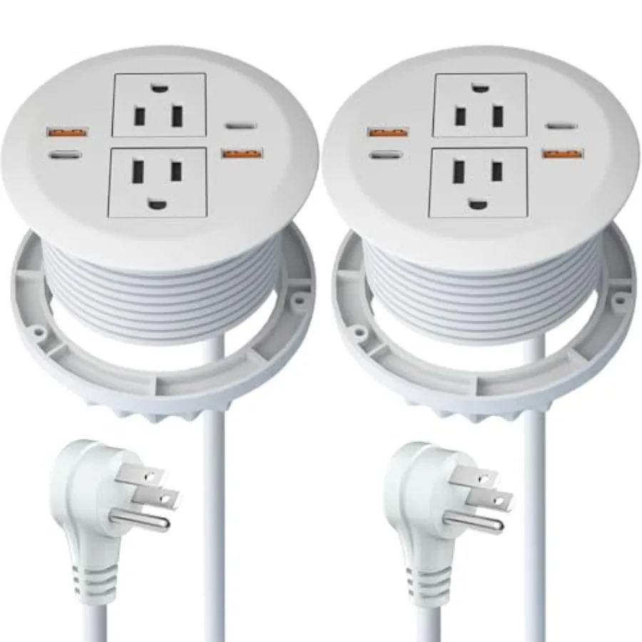 2pcs Desktop Power GrommetDual PD20W USB C 40W Total Output 4 USB Ports Flush Mounted for 3-1/8" Desk Grommet Holes Round Reces
2pcs Desktop Power GrommetDual PD20W USB C 40W Total Output 4 USB Ports Flush Mounted for 3-1/8" Desk Grommet Holes Round Reces